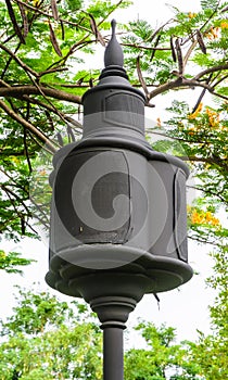 Design black loudspeaker pole