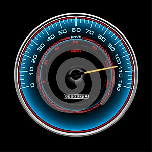 Design of blue speedometer, Speedo, clock with ind photo