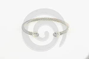 DESIGN bracelet in crystal ball chain in silver tone, SKN Silver Plated Metal Chain Rakhi Bracelet, Luna Diamond Ring, Silver