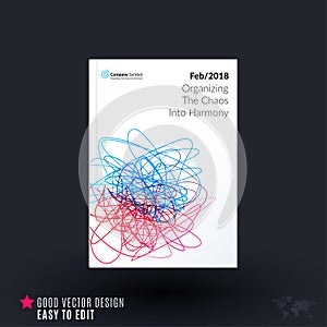 Design of brochure, abstract annual report, cover modern layout