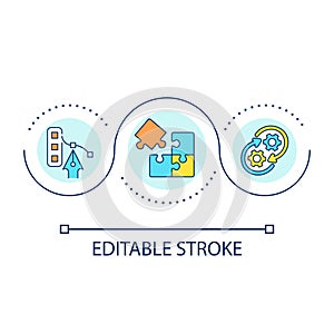 Design and build loop concept icon