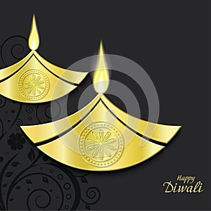 Design of burning diwali diya