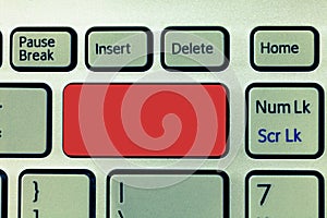 Design business concept Empty template copy space text for Ad website isolated Keyboard key Intention to create computer