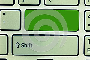 Design business concept Empty template copy space text for Ad website isolated Keyboard key Intention to create computer