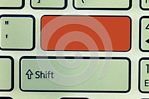 Design business concept Empty template copy space text for Ad website isolated Keyboard key Intention to create computer