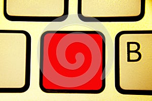 Design business concept Empty template copy space text for Ad website  Keyboard red key Intention create