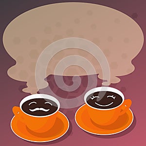 Design business concept Empty template copy space text for Ad website isolated Sets of Cup Saucer for His and Hers