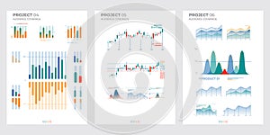 Design business elements charts in color. Finance Charts.