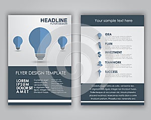 Design business flyers in a flat style