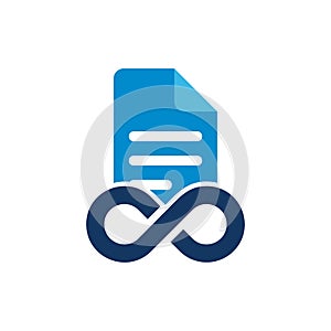 Document Infinity Head Logo Icon Design