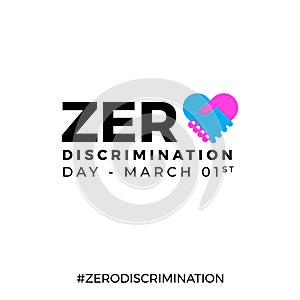 A design for celebrating zero discrimination day, march 1st. vector