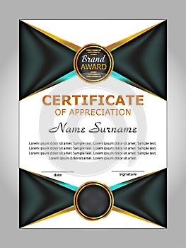 Design certificate of appreciation, diploma. Vertical template.