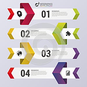 Design clean number banners. Infographic template. Vector