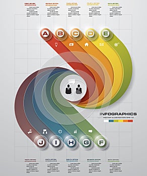 Design clean number banners template/graphic or website layout. 10 steps chart.