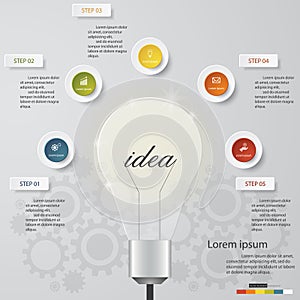 Design clean number banners template. idea and light bulb sign0