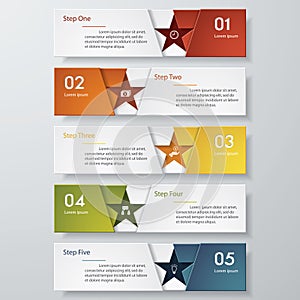 Design clean number banners template. Vector.