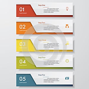 Design clean number banners template. Vector.