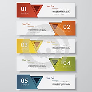 Design clean number banners template. Vector.