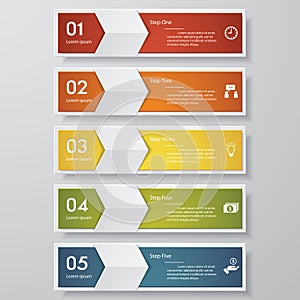 Design clean number banners template. Vector.