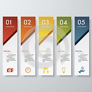 Design clean number banners template. Vector. photo