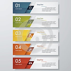 Design clean number banners template. Vector.