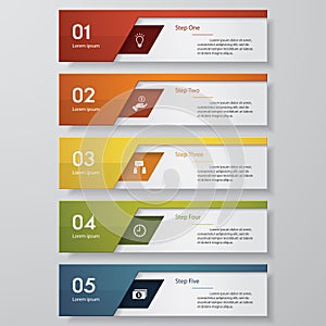 Design clean number banners template. Vector.