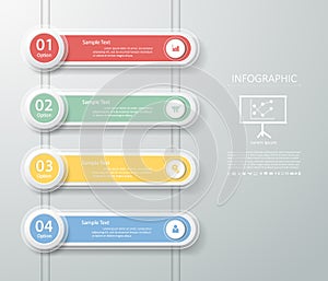 Design Clean Template 4 steps for business. Can be used for workflow layout, banner,