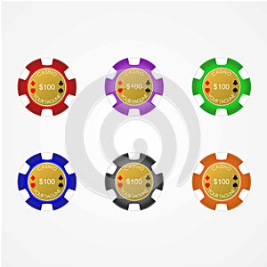 Design coins with color variations for poker games