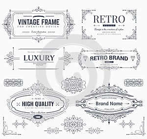 Design collection of vintage patterns photo