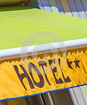 Design coloreful hotel sign