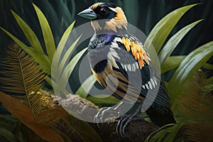 Design of colorful Bobolink bird in the Jungle