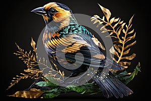 Design of colorful Bobolink bird in the Jungle