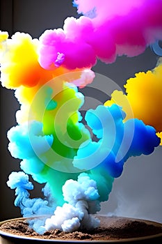 design colorful smoke soft generative ai