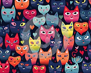 design for Colourful Abstract Valentines Day. photo