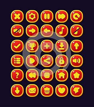 Design for complete set of level button game popup icon window and elements