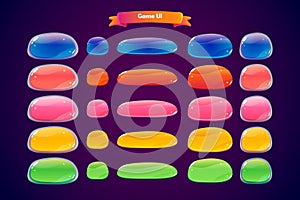 Design for complete set of level button game popup icon window and elements