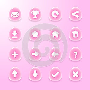 Design for complete set of level button game popup icon window and elements