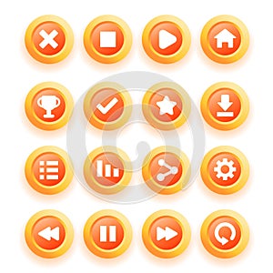 Design for complete set of level button game popup icon window and elements