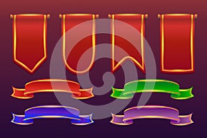 Design for complete set of level button game popup window and elements game assets