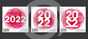 Design concept of 2022 Happy New Year set. Templates with typography logo 2022 for celebration, Vector EPS 10