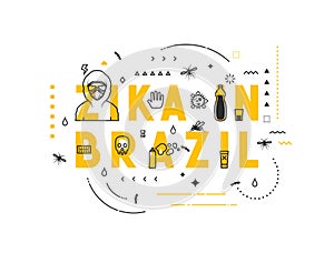 Design concept epidemic of virus zika in Brazil photo