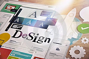 Design concept for graphic designers and design agencies services photo