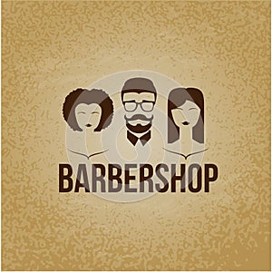 Design concept of the logo. Barbershop hairdresser. Permanent brazillian straightening, perming, hair coloring, cutting, styling