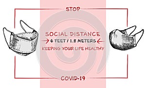 Design concept of Medical, social, economic and financial information agitational poster against coronavirus epidemic with text