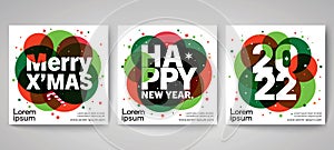 Design concept of Merry Christmas. Templates with typography and Christmas tree for celebration, Vector EPS.10