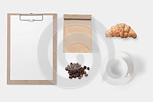 Design concept of mockup coffee set set isolated