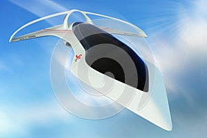 Design concept supersonic aircraft business class line horizon. 3D illustration. photo