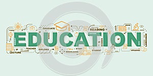 Design Concept Of Word EDUCATION Website Banner