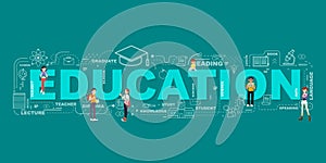 Design Concept Of Word EDUCATION Website Banner
