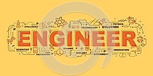 Design Concept Of Word ENGINEER Website Banner
